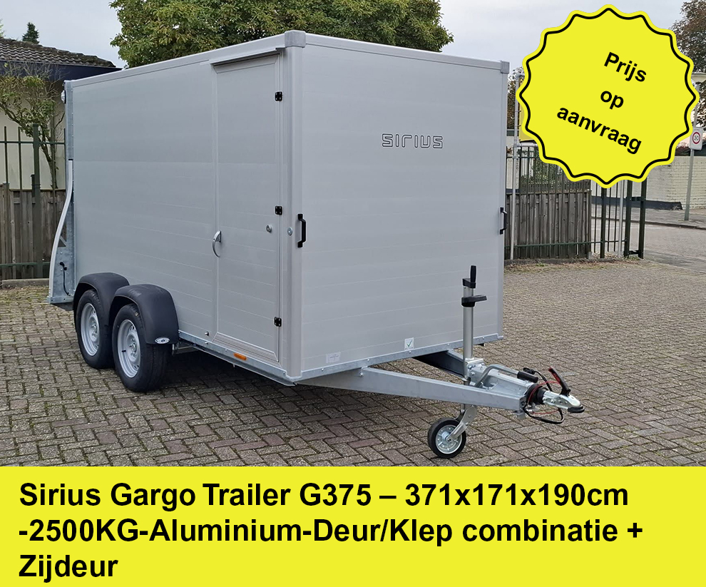 Sirius-Gargo-Trailer-G375-–-371x171x190cm--2500KG-Aluminium-Deur-Klep-combinatie-2