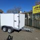 poer trailer gesloten aanhangwagen met zijdeur dubbelas ongeremd 750kg