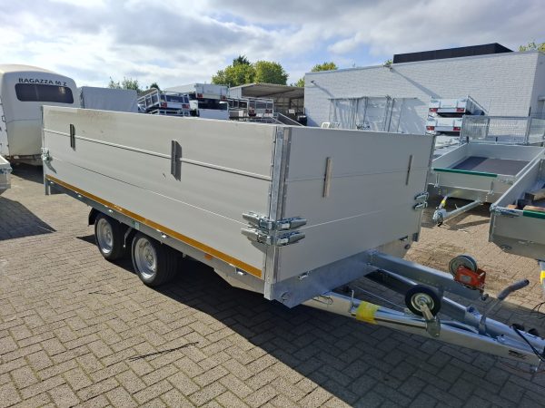 EDUARD Multitransporter dubbelasser 2700kg 406X200 met lier, oprijplaten en opzetborden 60cm