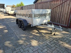 BW aluminium bakwagen dubbelas met loofrek met vlakzeil